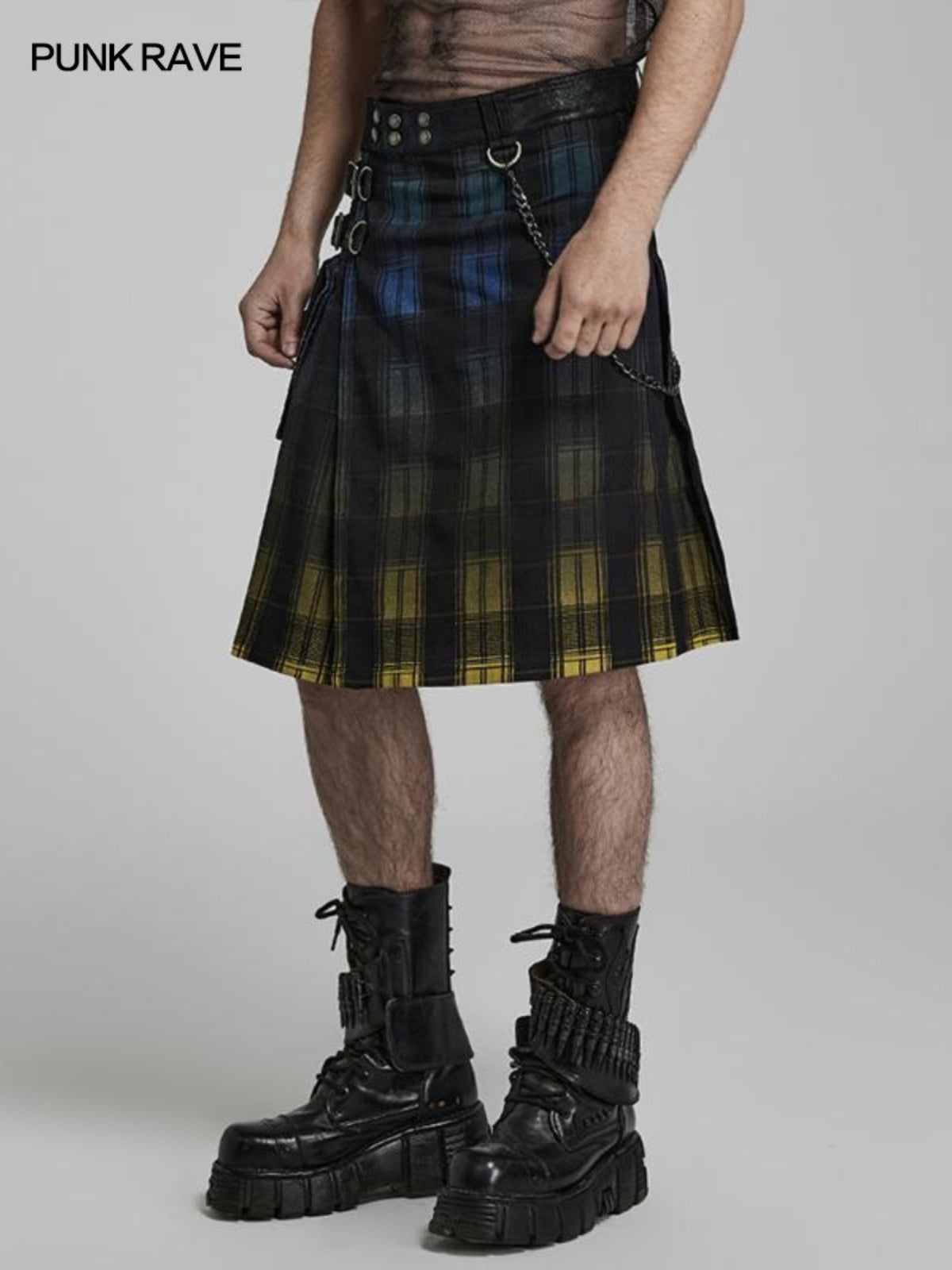 Punk plaid Scottish A-line skirt