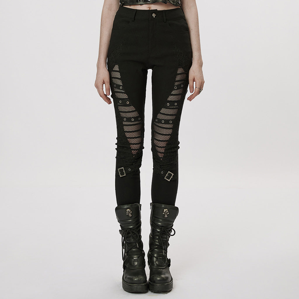 Goth Cutout Skinny Jeans Women