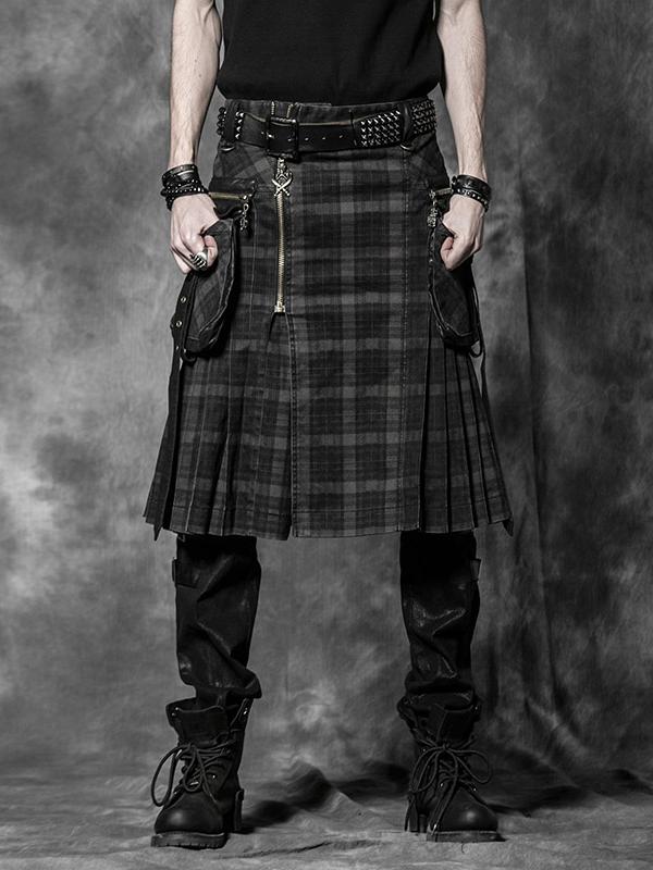 Punk plaid Scottish midi skirt