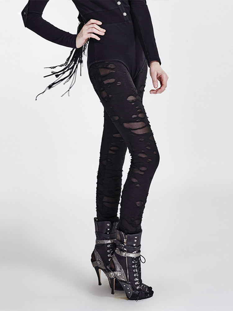 Goth Cutout Steampunk Skinny Pants