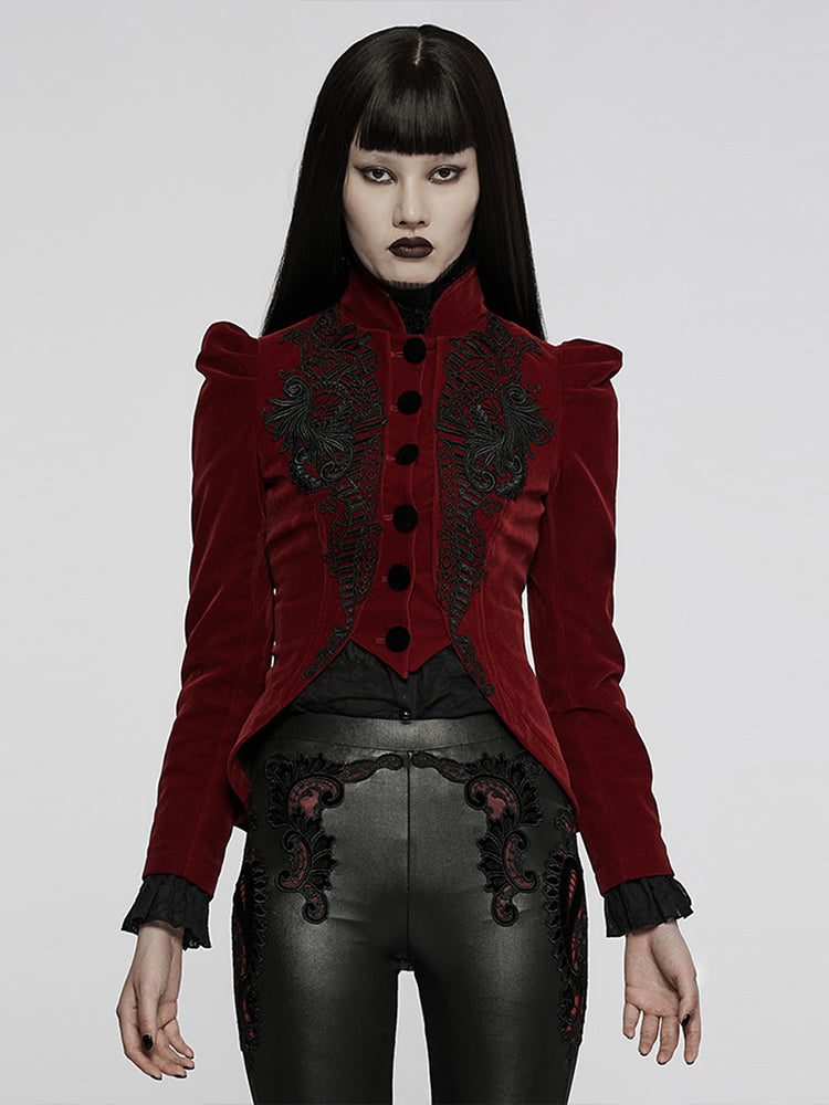 Goth Velvet High-Neck Jacket