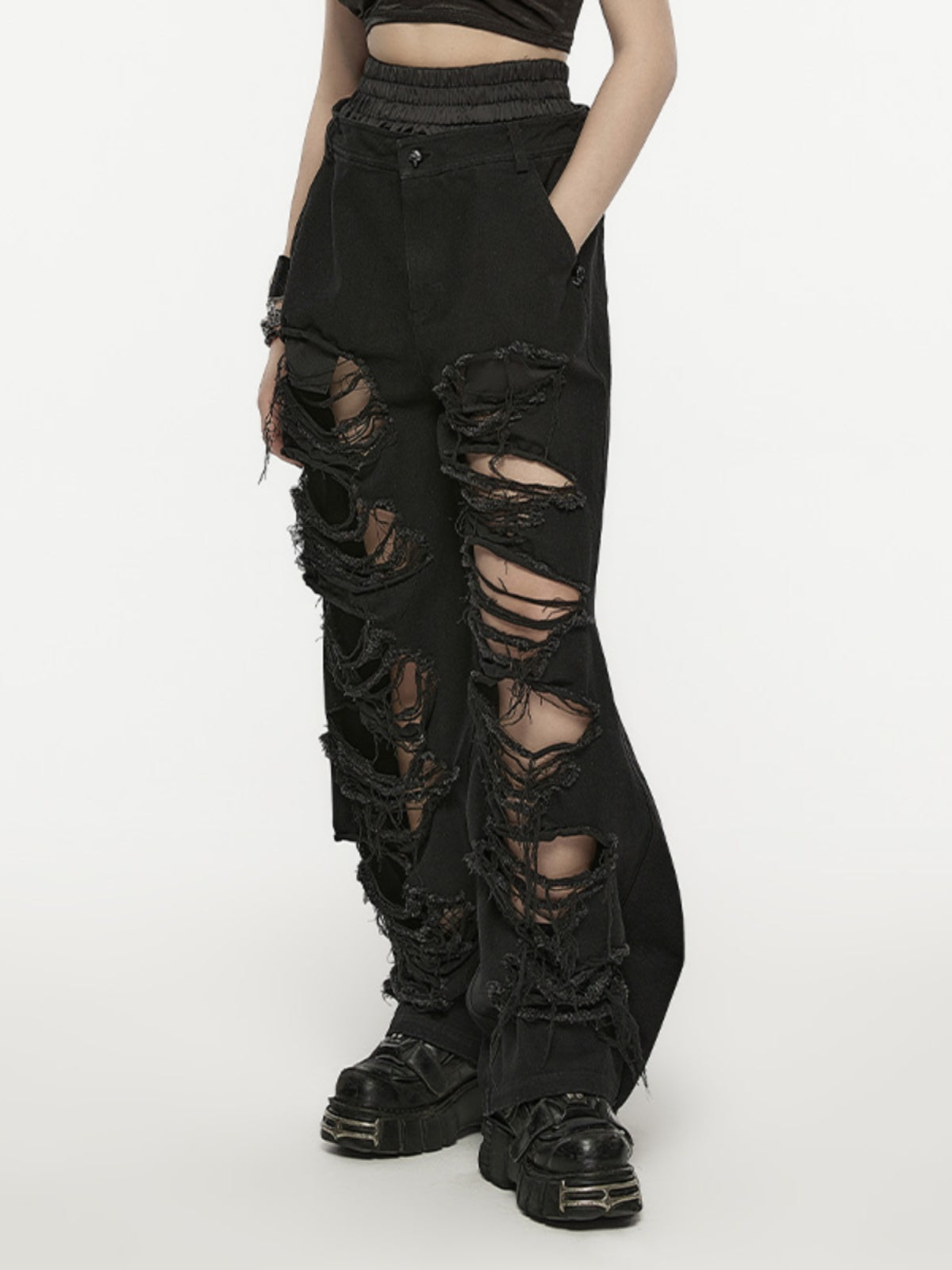 Loose Straight Punk Denim Pants