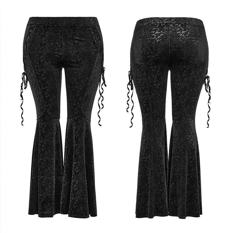 Jacquard Velvet High-Waist Flare Pants
