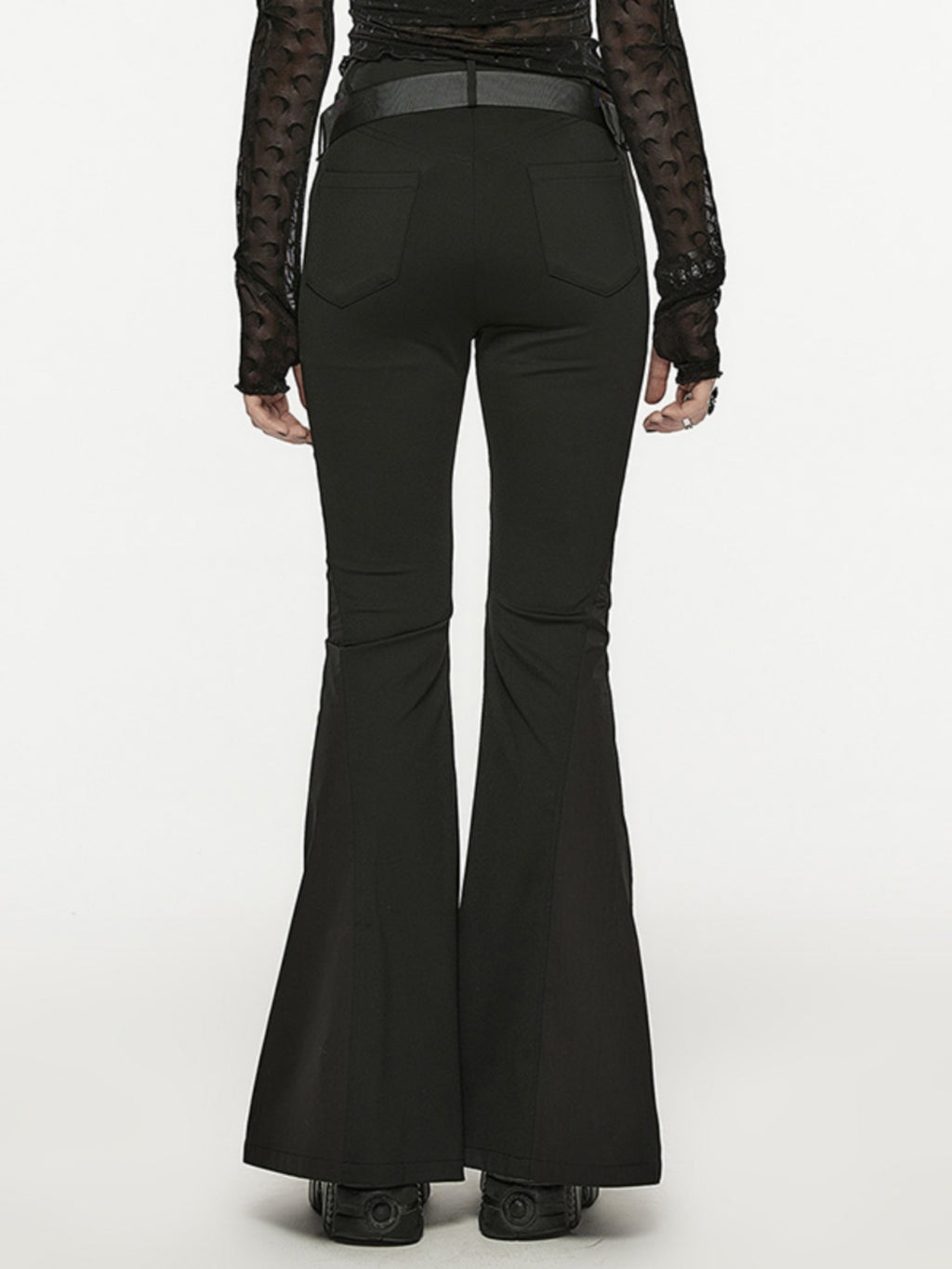 Cyberpunk High-Slit Cargo Flare Pants