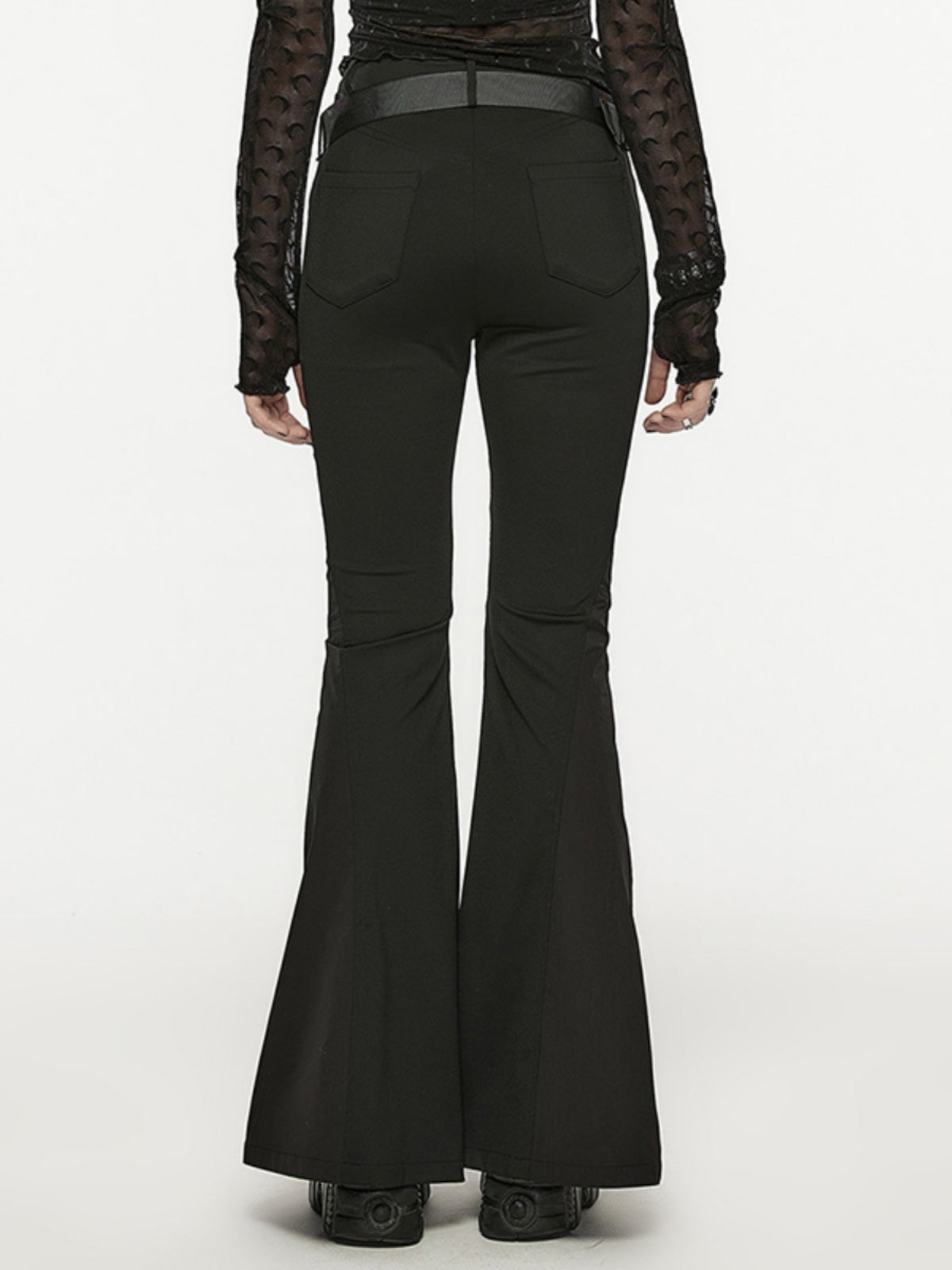 Cyberpunk High-Slit Cargo Flare Pants