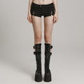 Punk Low-Rise Tight Denim Shorts