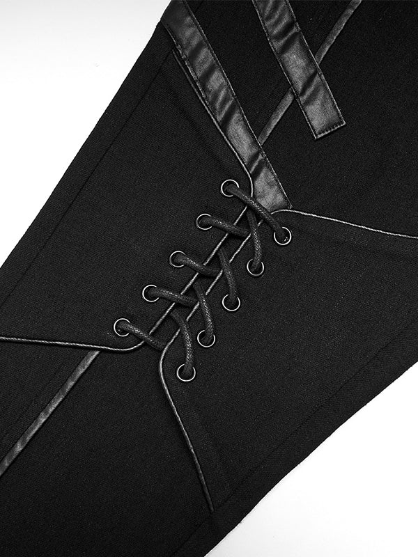 High-Waist Black Punk Leggings
