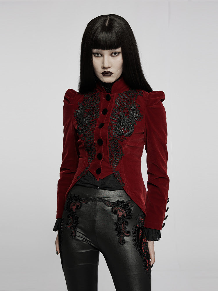 Goth Velvet High-Neck Jacket
