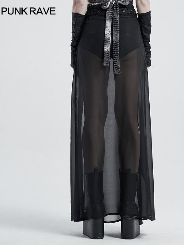 Punk Shorts with Mesh Skirt