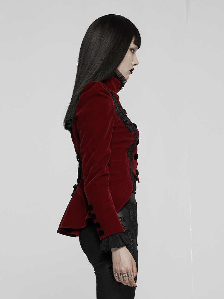 Goth Velvet High-Neck Jacket