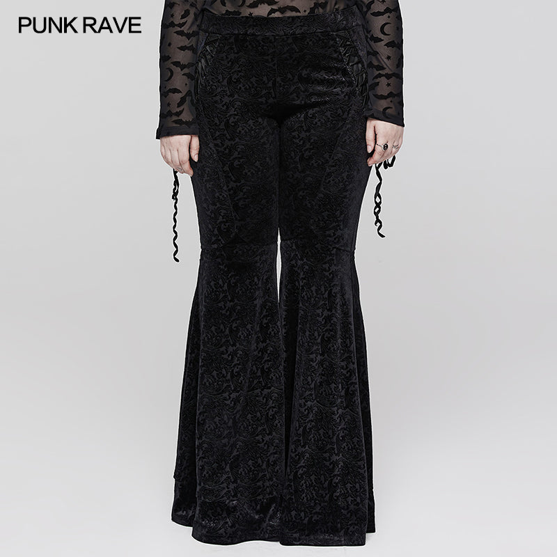 Jacquard Velvet High-Waist Flare Pants