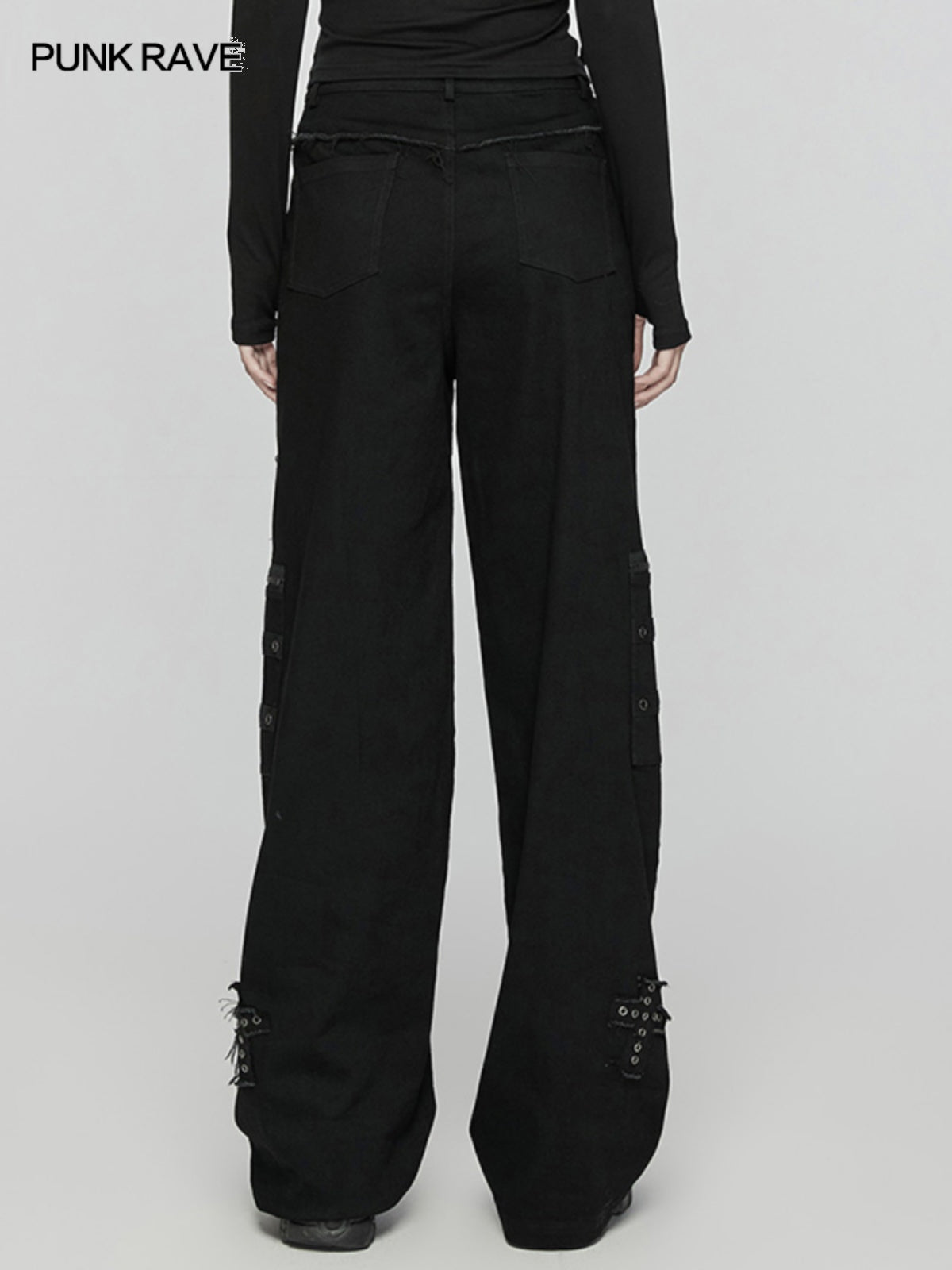 Punk High-Waist Flared Denim Pants