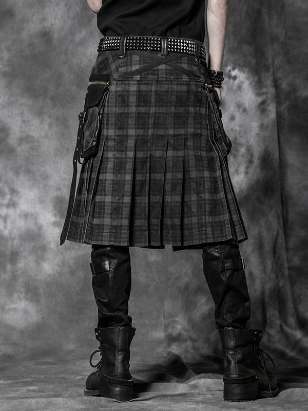 Punk plaid Scottish midi skirt