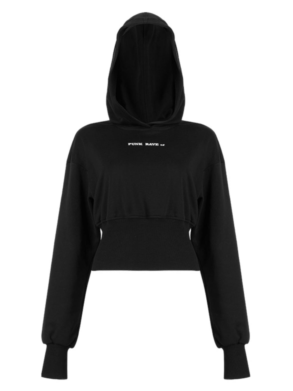 Black Cropped Hoodie Slim Fit