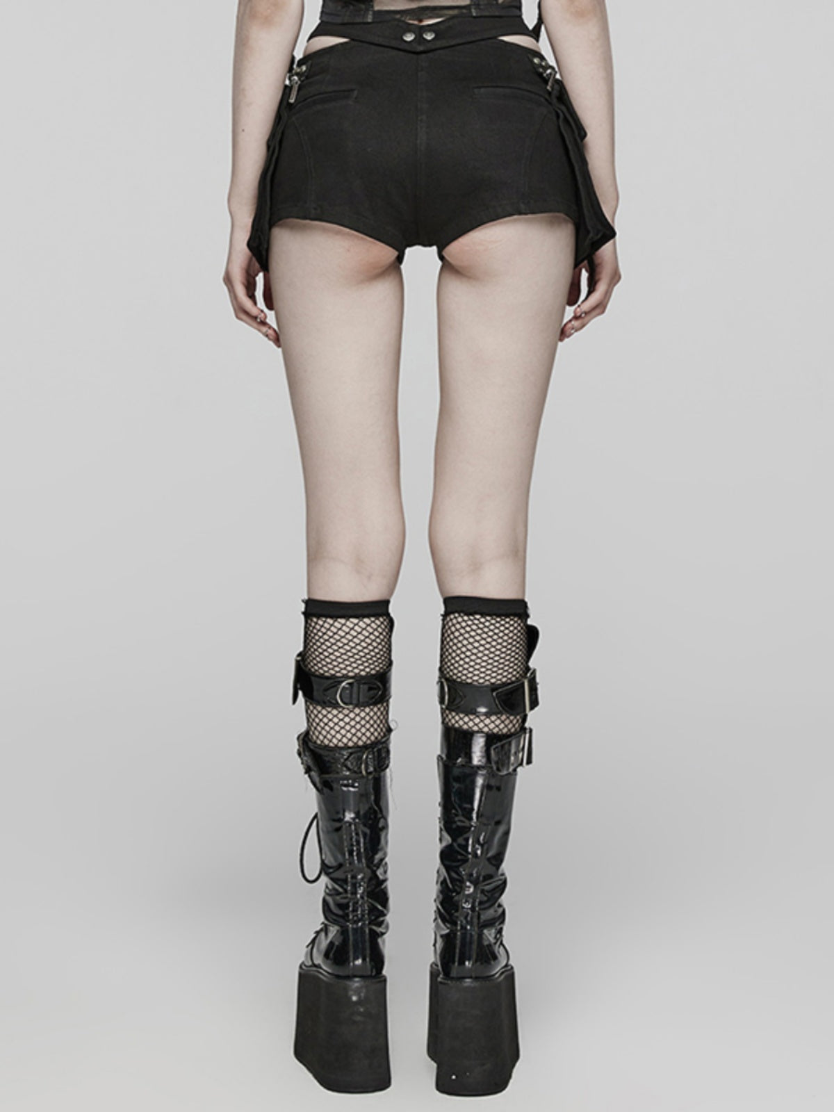 Low-Rise Cutout Utility Hot Shorts