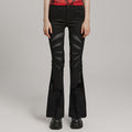Goth Web Cutout Flared Pants