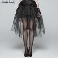 Punk Mesh Lace Midi Skirt