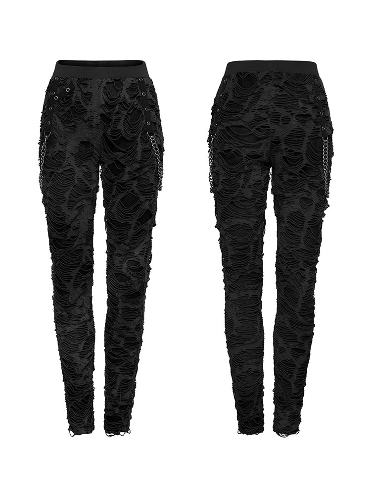 Punk Fitted Black Stretch Leggings