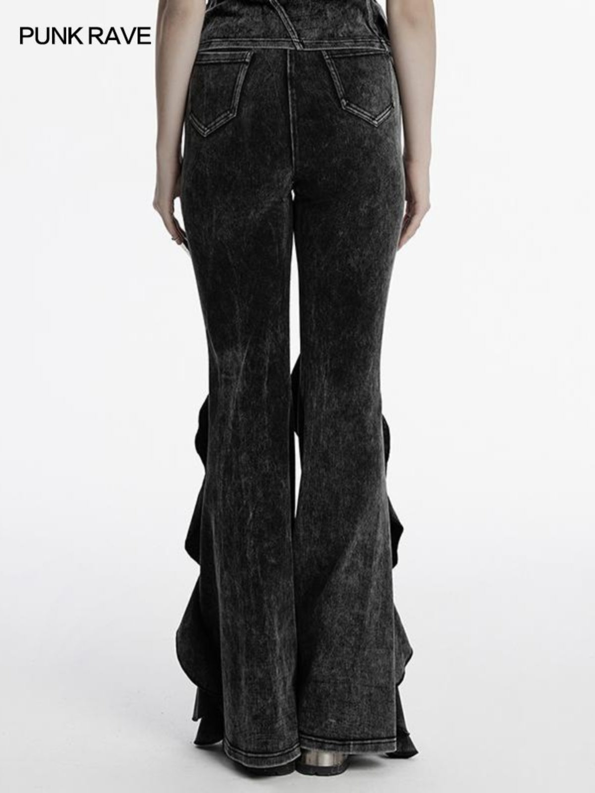 Retro Punk Flared Denim Pants