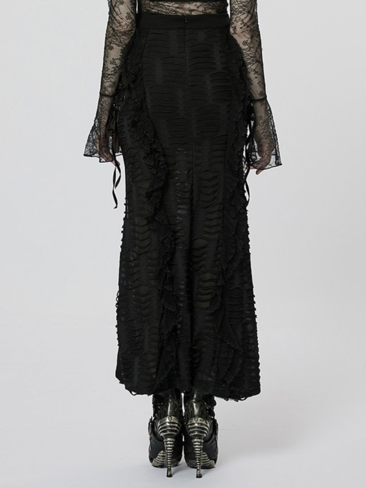 Goth slit bodycon maxi skirt