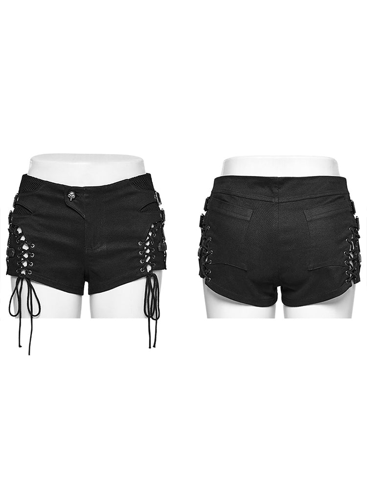 Punk Low-Rise Tight Denim Shorts