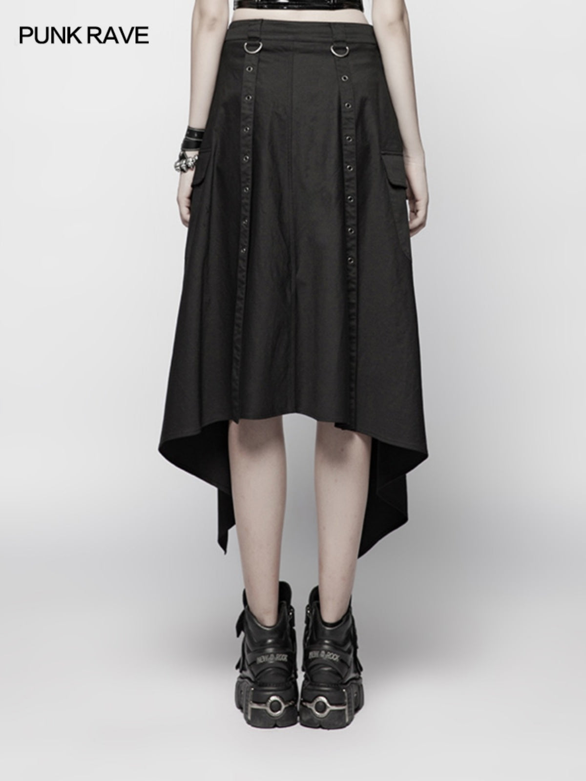 High-slit goth midi skirt