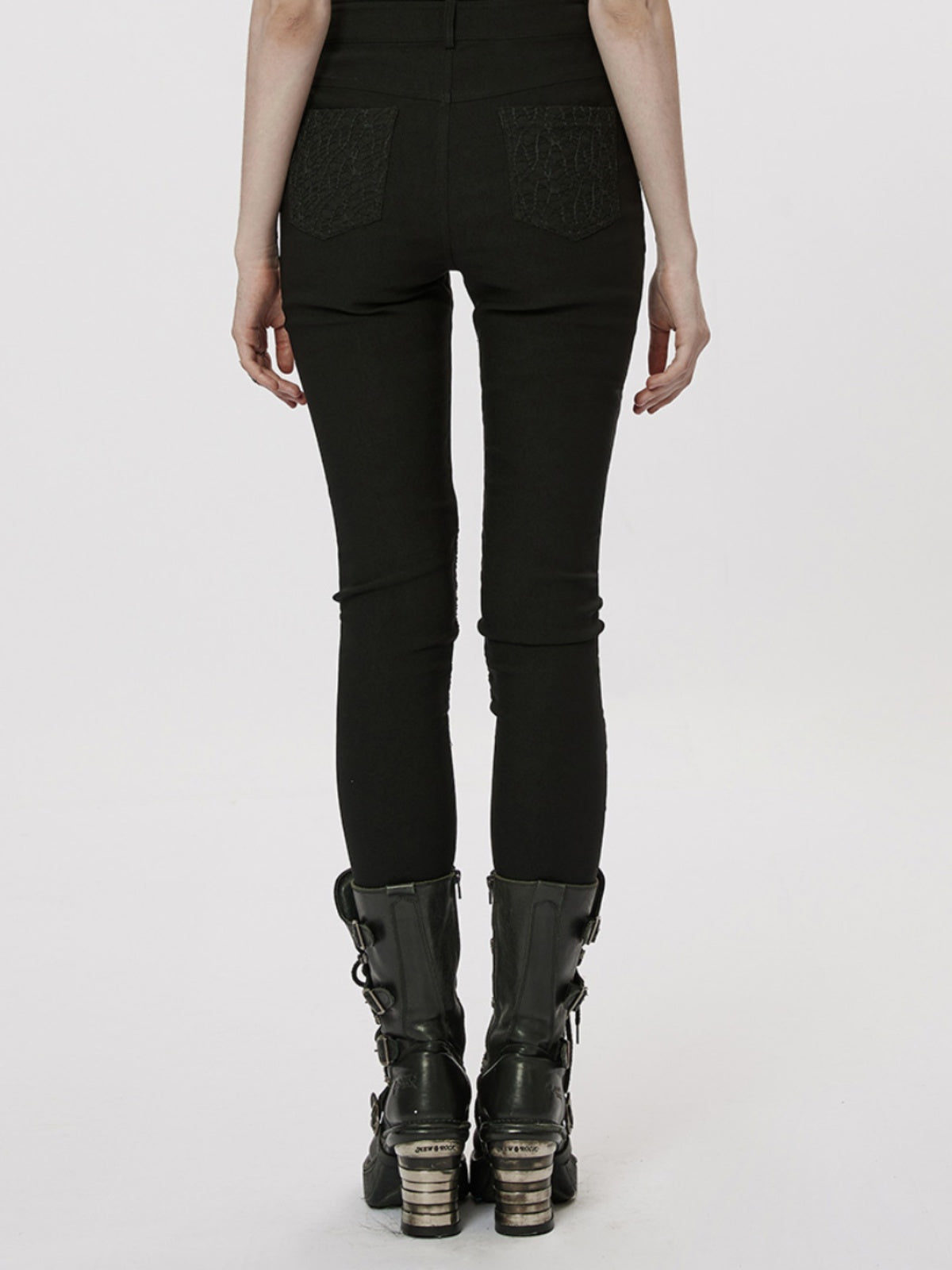 Goth Cutout Skinny Jeans Women