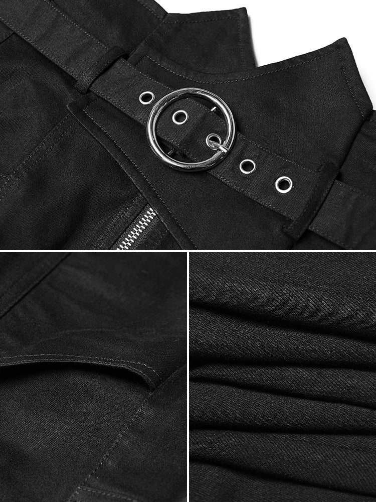 High-Waist Straight Black Jeans Women