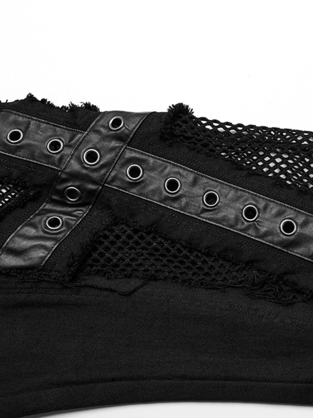 Punk Mesh Patchwork Flared Jeans