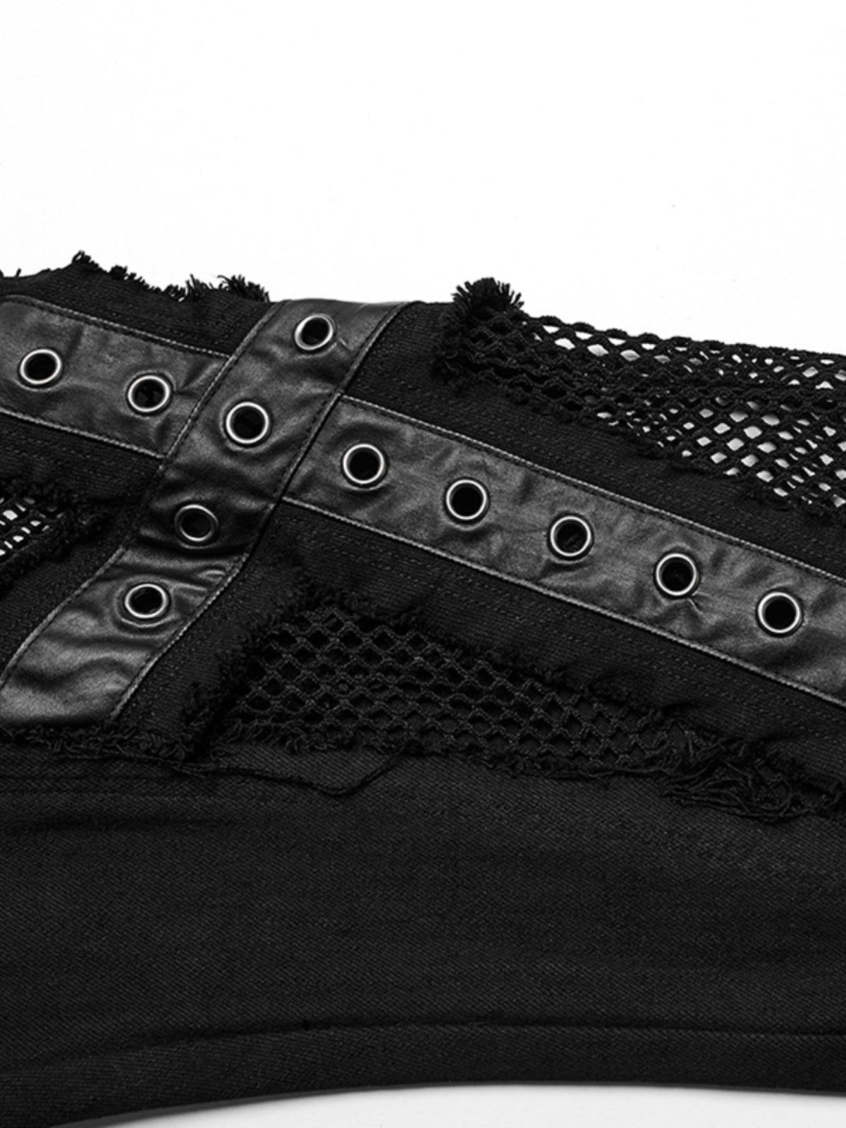 Punk Mesh Patchwork Flared Jeans