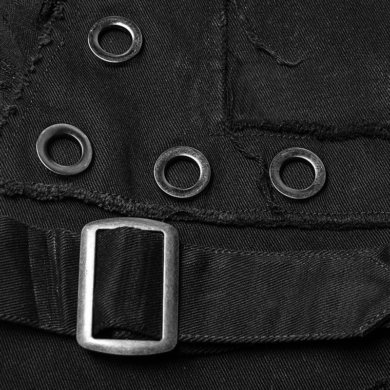 Punk Slim Black Straight Jeans