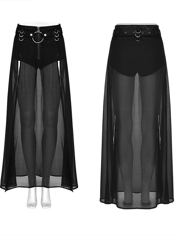 Punk Shorts with Mesh Skirt