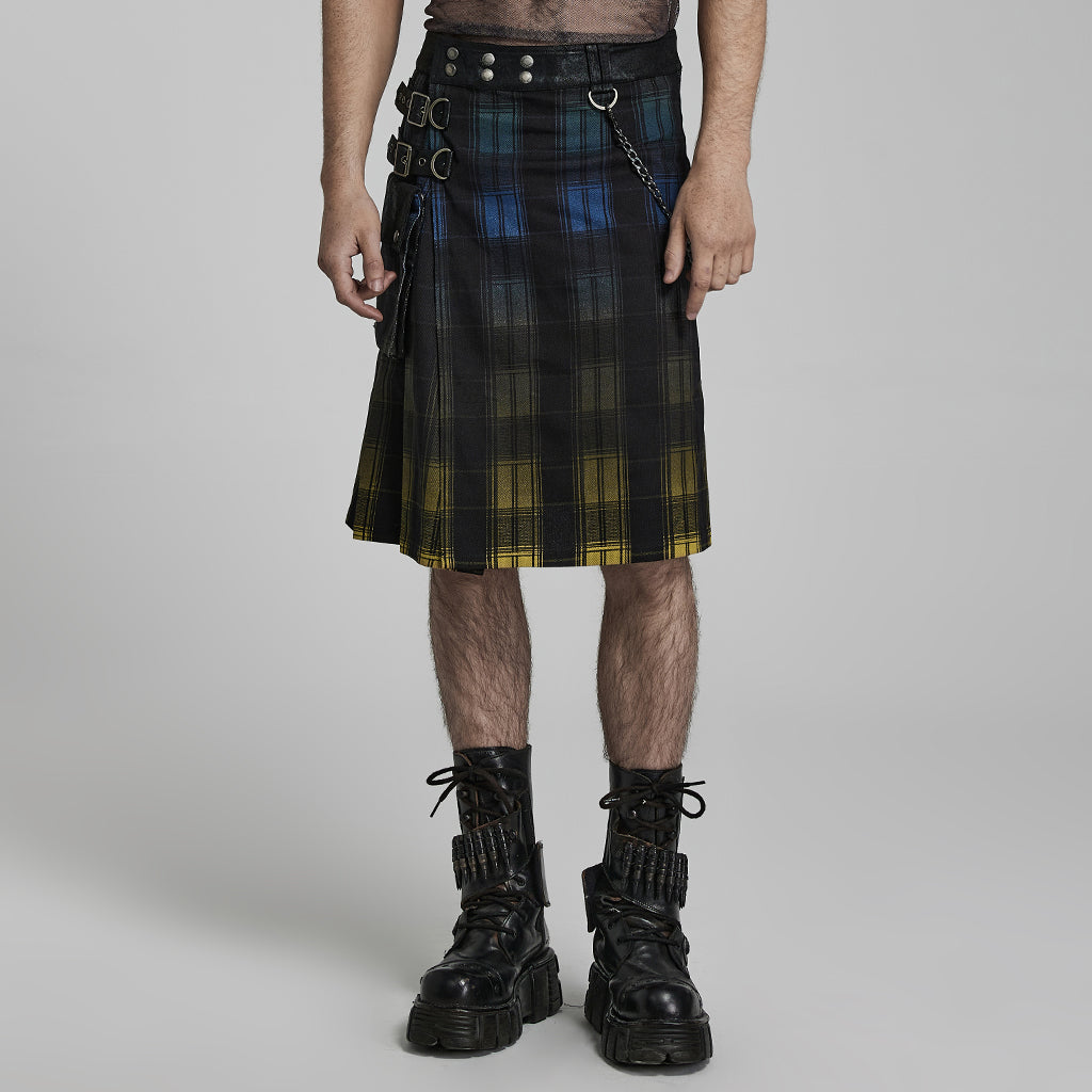Punk plaid Scottish A-line skirt