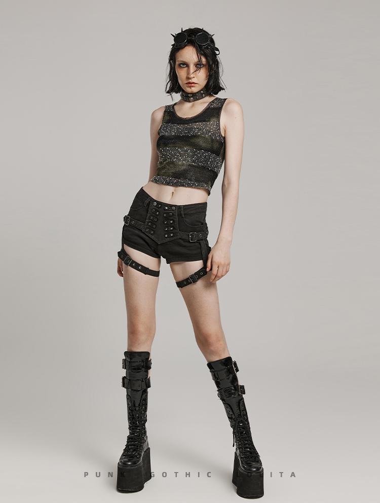Punk Low-Rise Stretch Hot Shorts