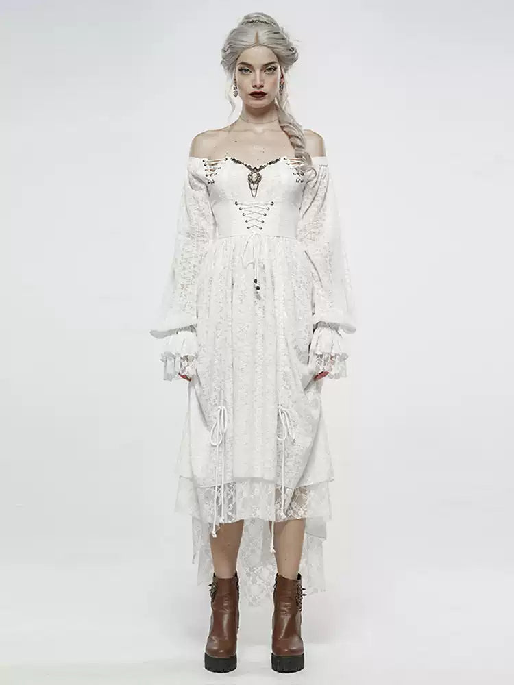 Off-Shoulder Lace Strap Dress