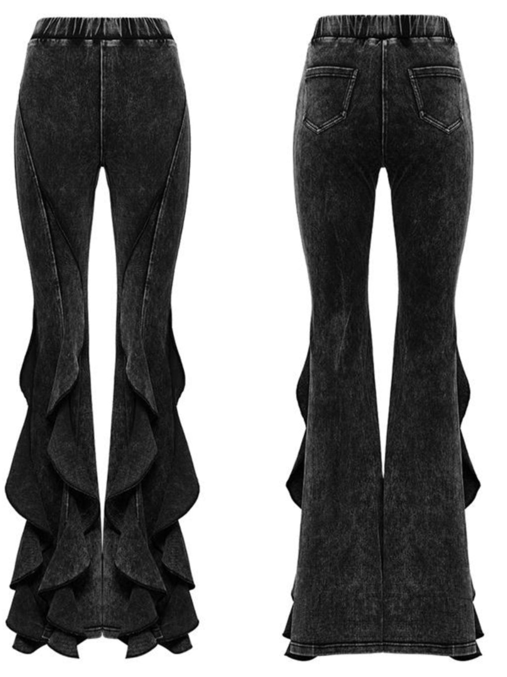 Retro Punk Flared Denim Pants