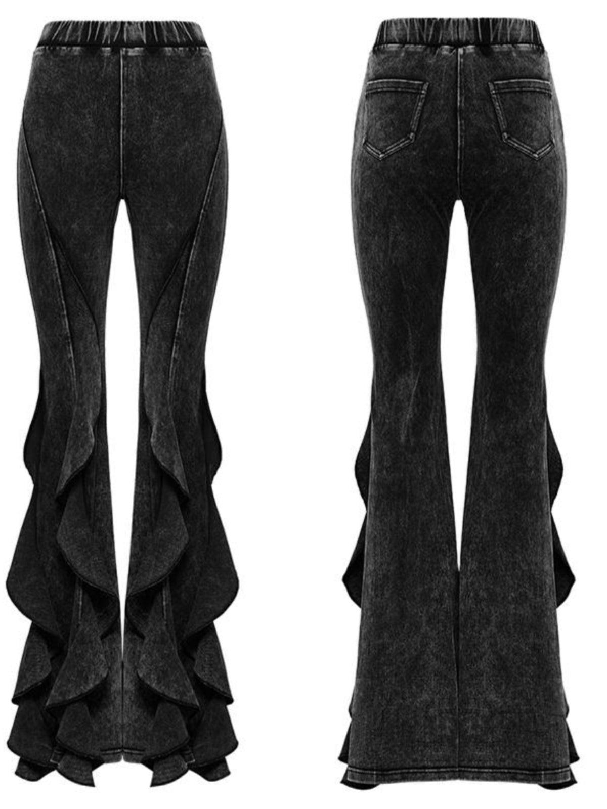 Retro Punk Flared Denim Pants