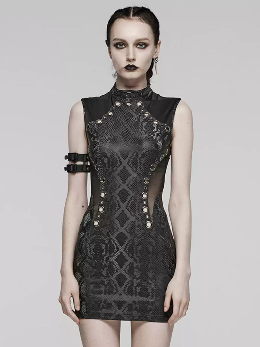 Gothic Cutout Sleeveless Bodycon Dress
