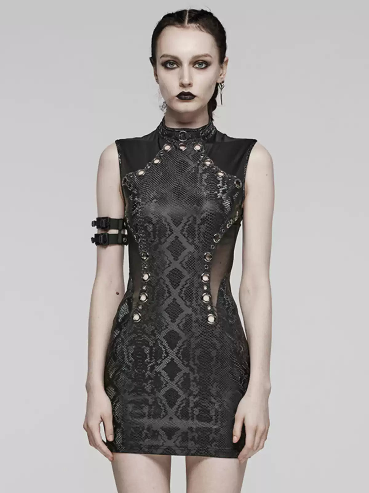 Gothic Cutout Sleeveless Bodycon Dress