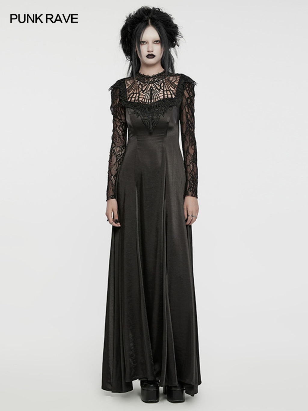 Lace Patchwork A-Line Evening Dress