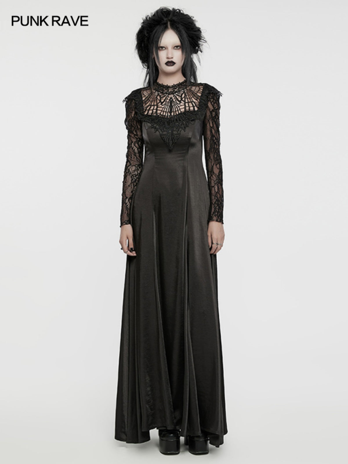 Lace Patchwork A-Line Evening Dress