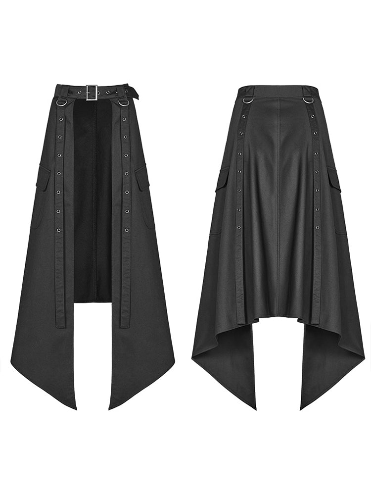 High-slit goth midi skirt