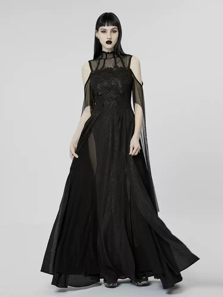 Off-Shoulder Evening Gown Dark Style
