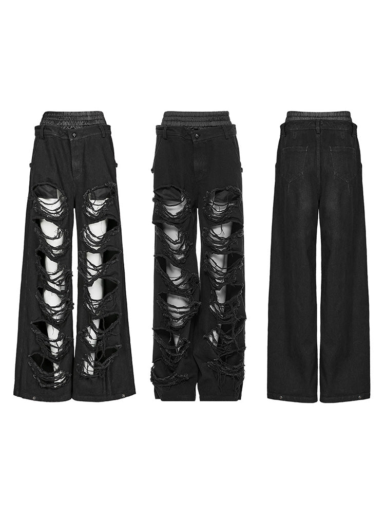 Loose Straight Punk Denim Pants