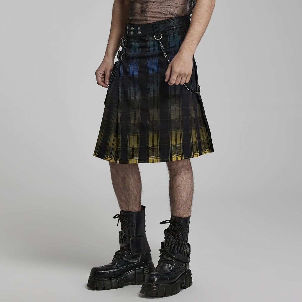 Punk plaid Scottish A-line skirt