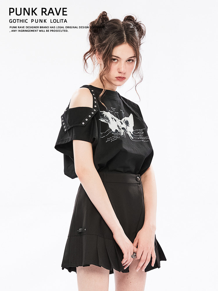 Cotton Off-Shoulder Rock Tee