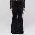 Jacquard Velvet High-Waist Flare Pants