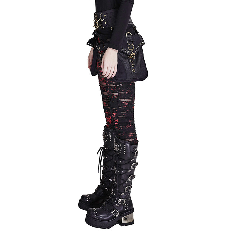 Goth Cutout Steampunk Skinny Pants