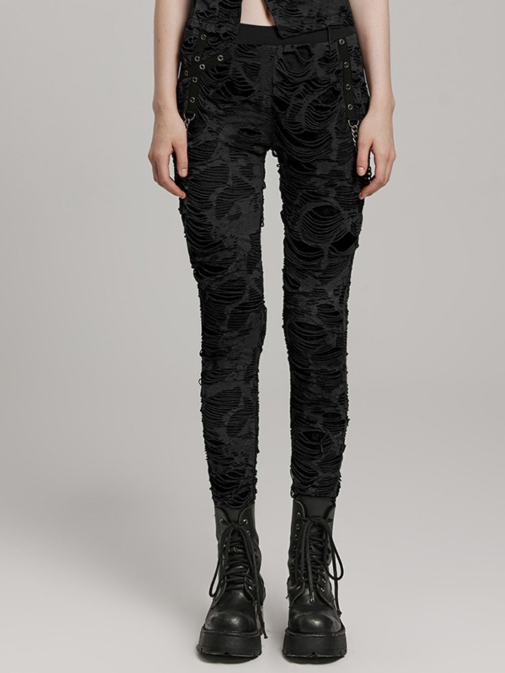 Punk Fitted Black Stretch Leggings