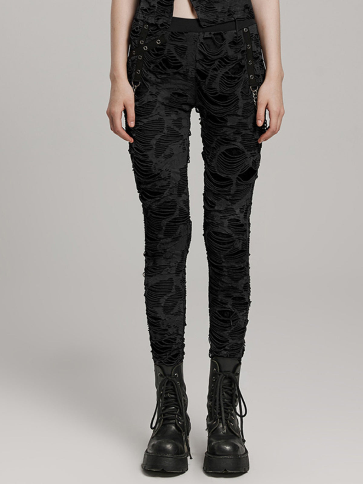 Punk Fitted Black Stretch Leggings